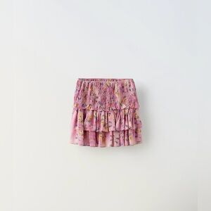 Zara RUFFLED FLORAL SKORT